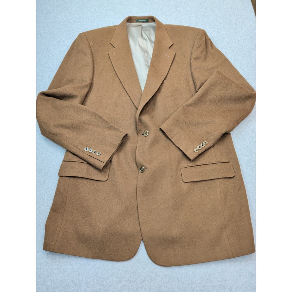 Palm Beach Mens Suit Jacket 46X Tan Blazer Camel Hair Sports Coat Academia FLAW